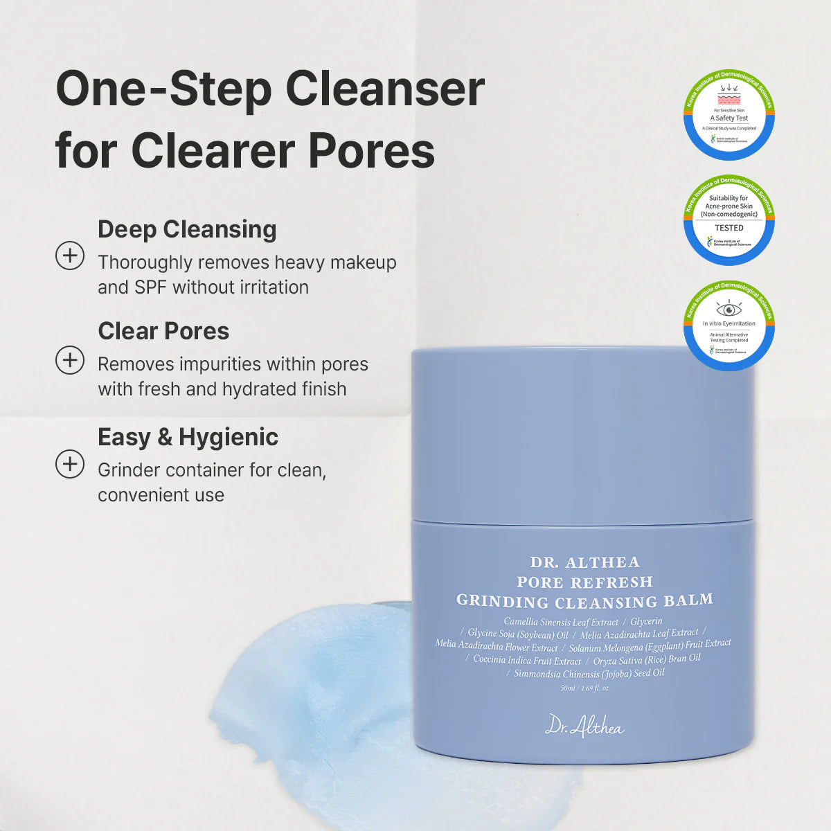 Dr. Althea Pore Refresh Grinding Cleansing Balm — balm-to-oil melting texture