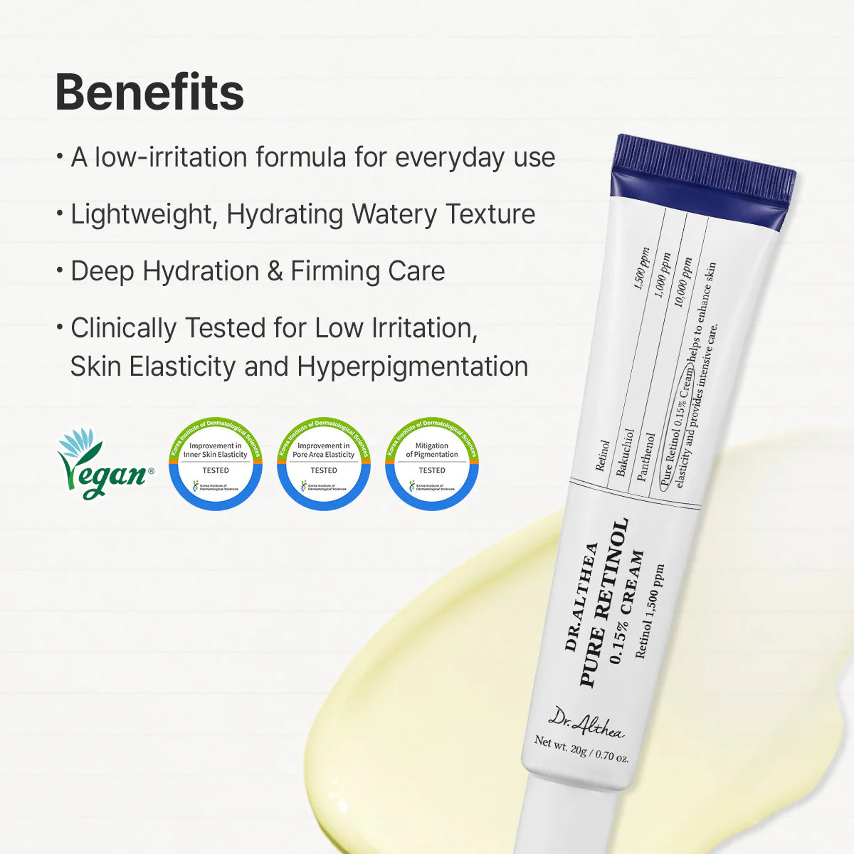 Dr. Althea Pure Retinol 0.15% Cream — firms and smooths over time