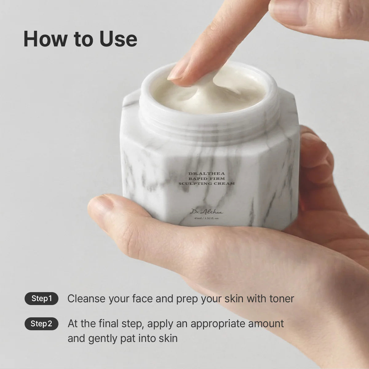 Dr. Althea Rapid Firm Sculpting Cream — massaged into the skin