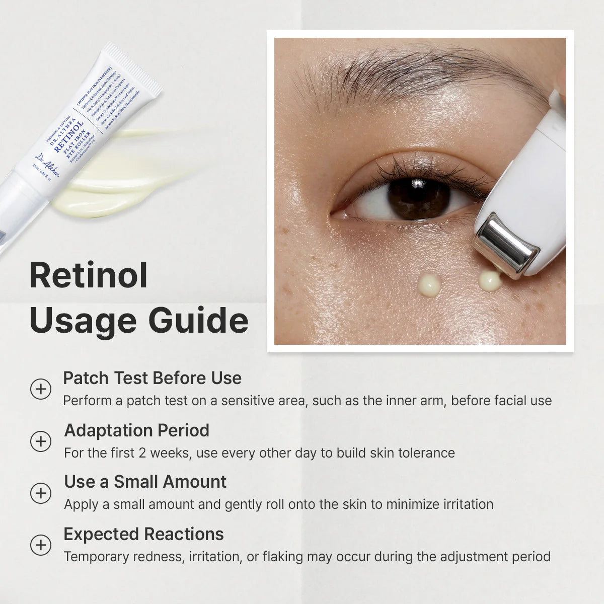 Dr. Althea Retinol Flat Iron Eye Roller — easy targeted application