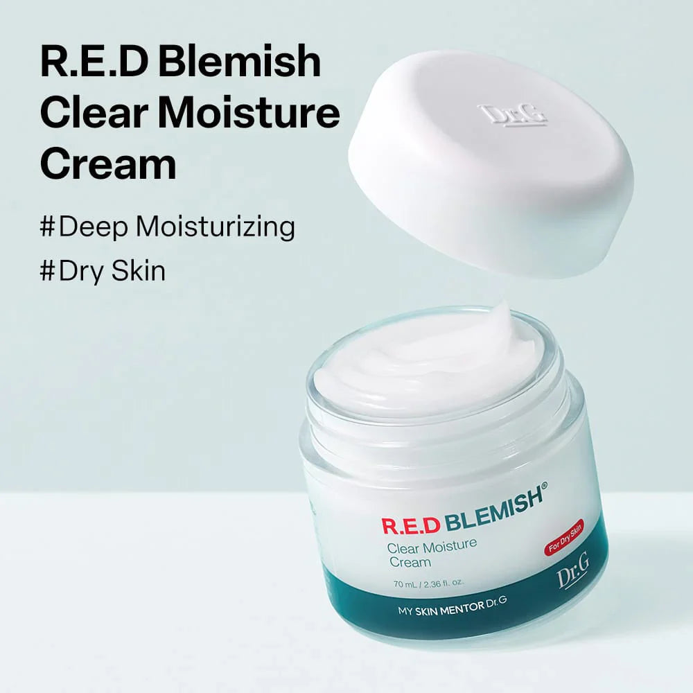 Dr.G Red Blemish Clear Moisture Cream calms redness and irritation