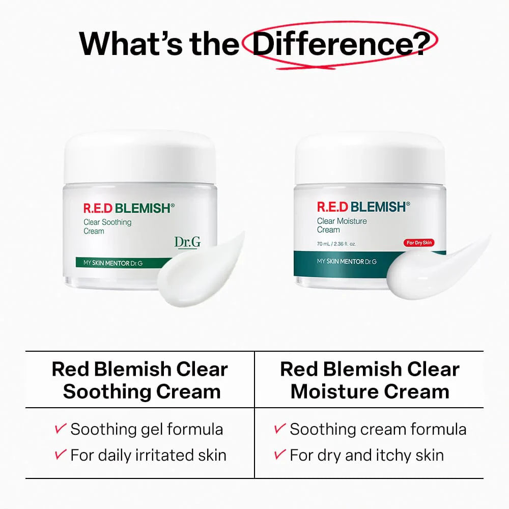 Dr.G Red Blemish Clear Moisture Cream strengthens the skin barrier