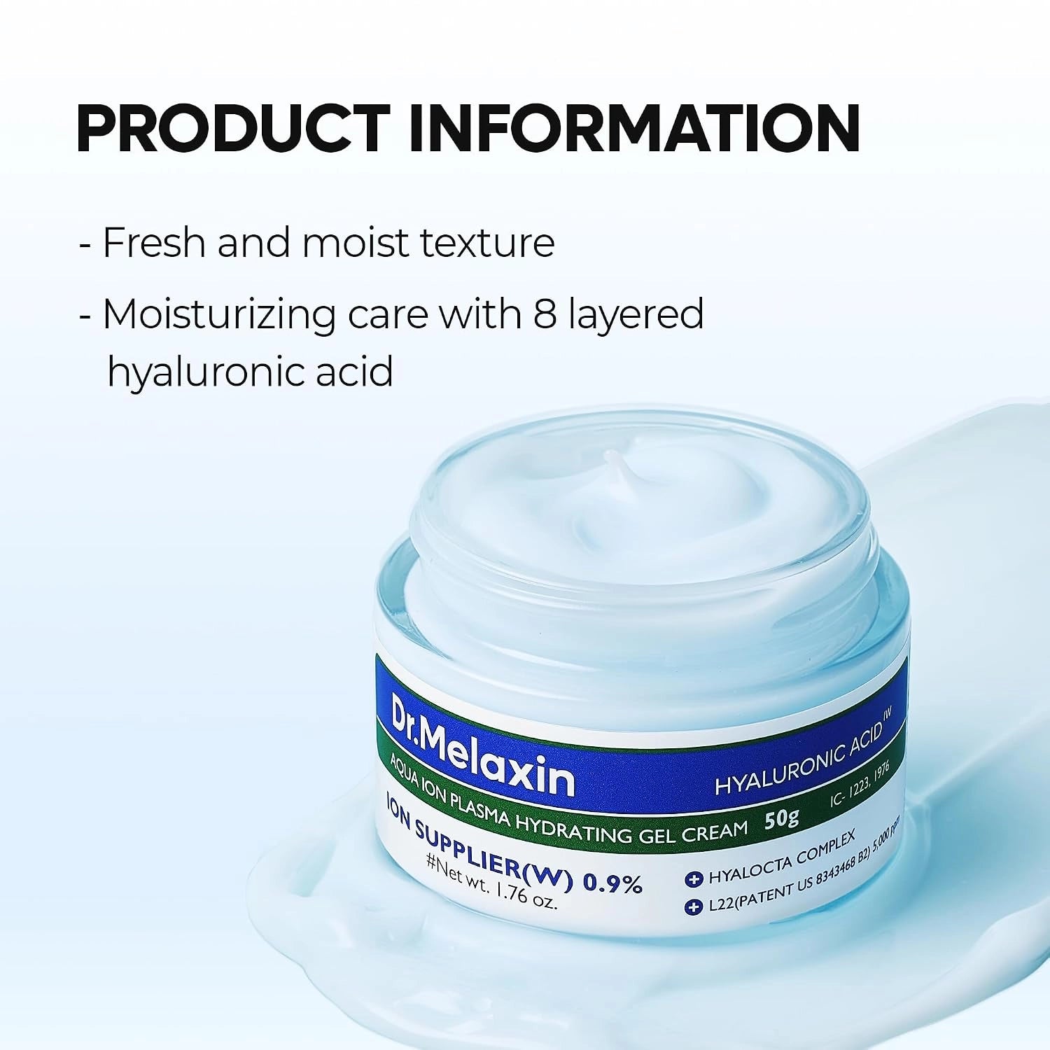 Dr.Melaxin Aqua Ion Plasma Hydrating Gel Cream — plasma hydrating complex