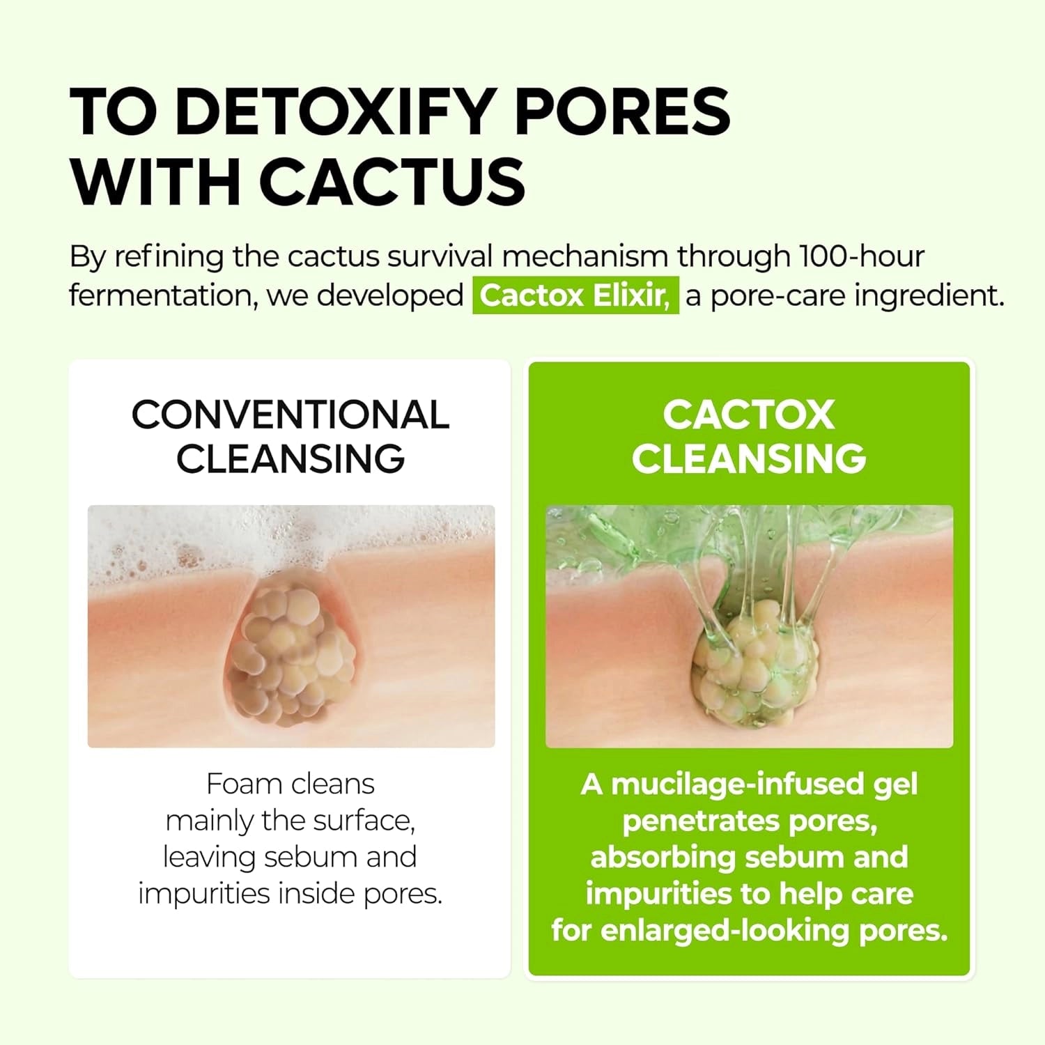 Dr.Melaxin Cactox Pore Relief Gel Cleanser — gentle foaming lather