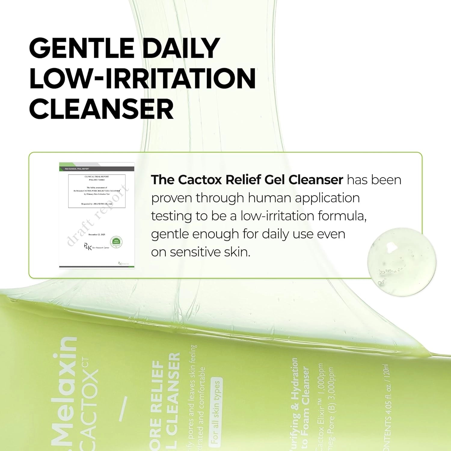 Dr.Melaxin Cactox Pore Relief Gel Cleanser — clean refreshed skin