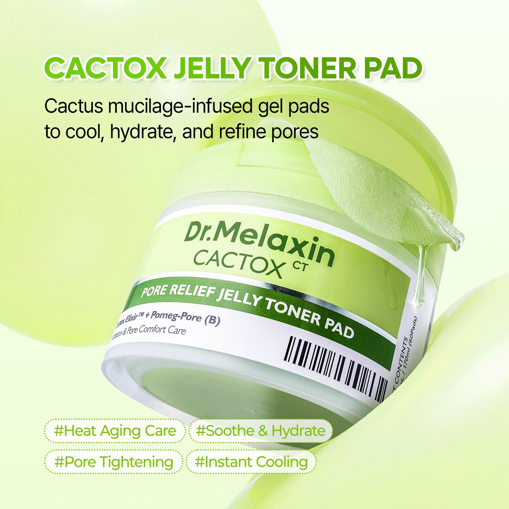 Dr.Melaxin Cactox Pore Relief Jelly Toner Pad — jelly-soaked pad texture