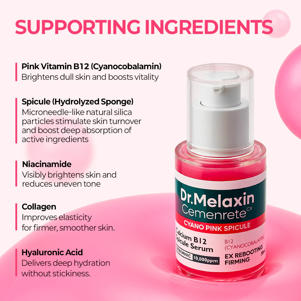 Dr.Melaxin Cemenrete Cyano Pink Spicule Serum — brightening glow
