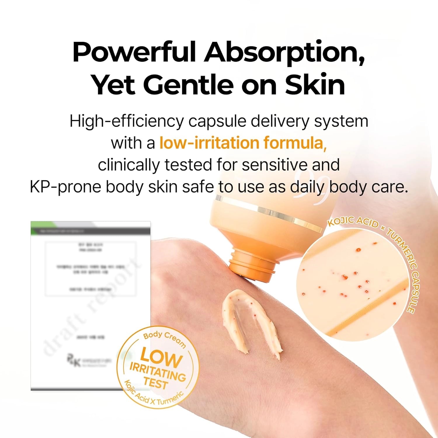 Dr.Melaxin Kojic Acid Turmeric Capsule Body Cream — smooth even-toned skin