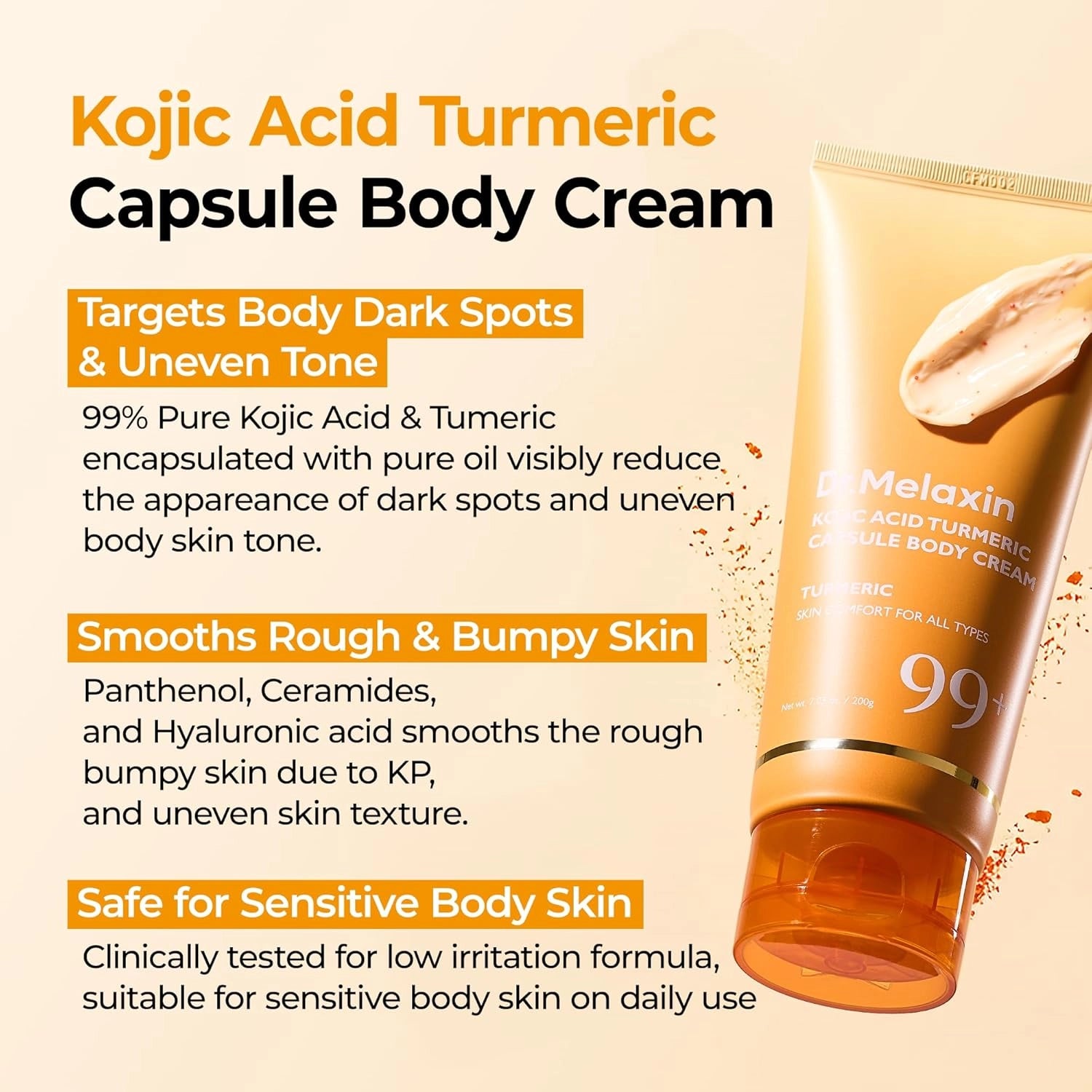 Dr.Melaxin Kojic Acid Turmeric Capsule Body Cream — body cream texture