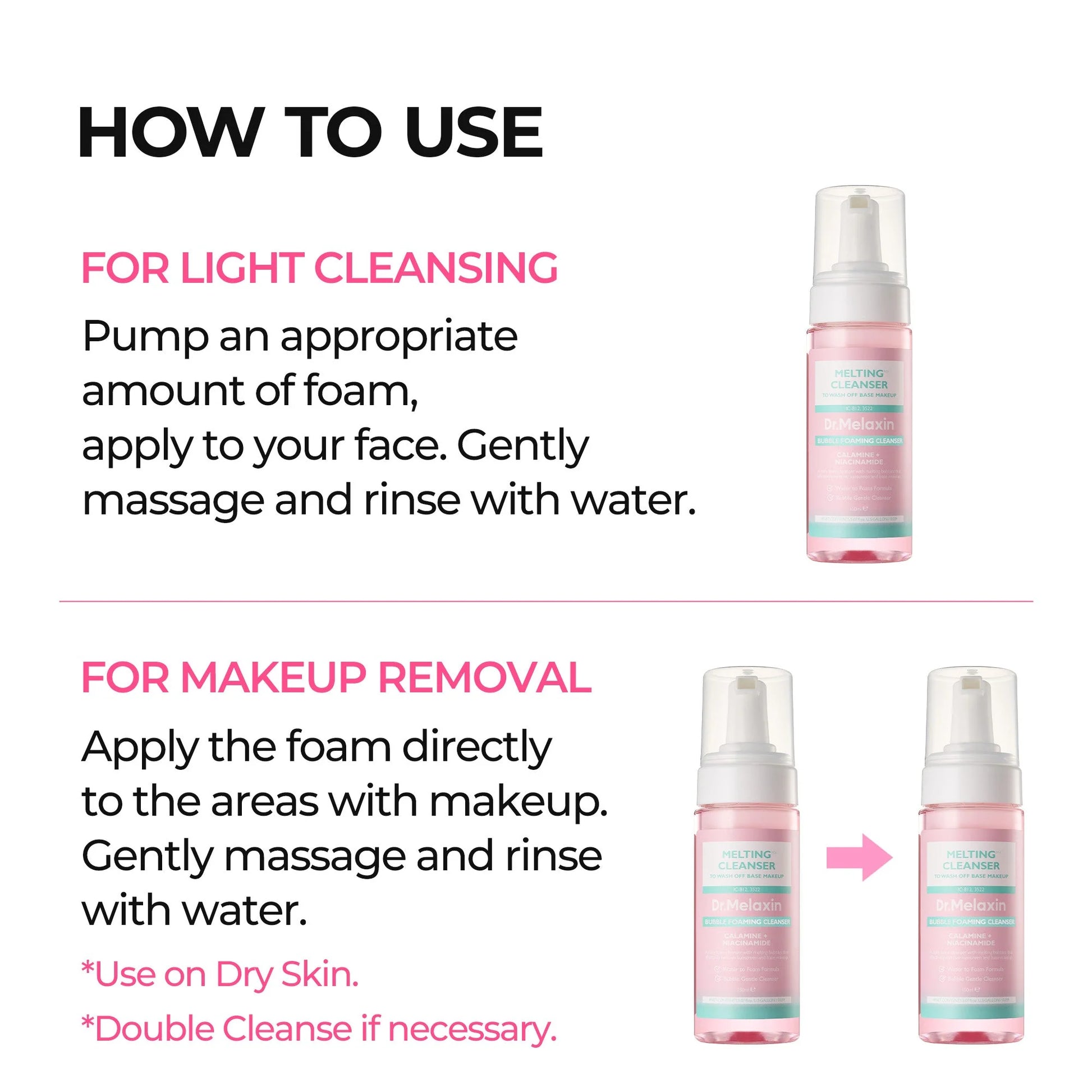 Dr.Melaxin Melting Cleanser Bubble Foam — melts away impurities