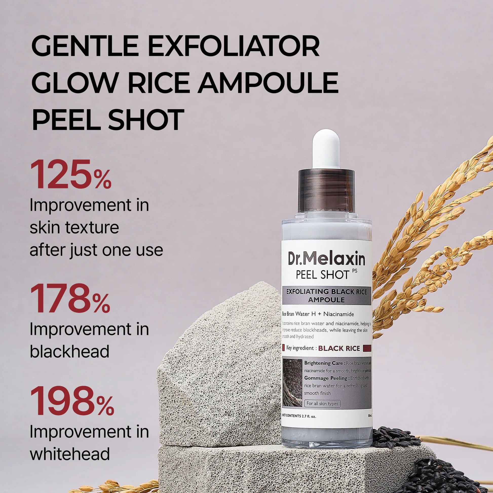 Dr.Melaxin Peel Shot Glow Black Rice Ampoule — ampoule texture