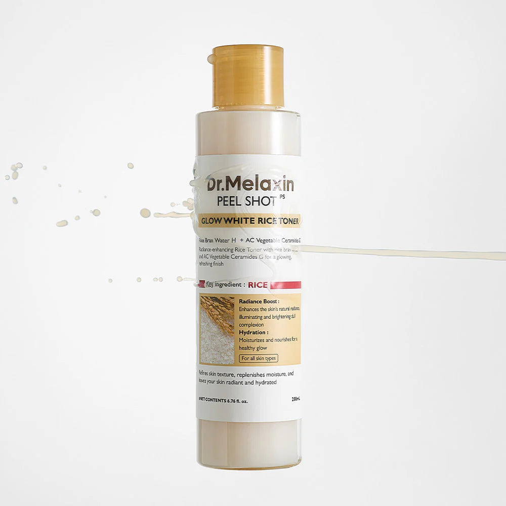Dr.Melaxin Peel Shot Glow White Rice Toner — smooth radiant skin