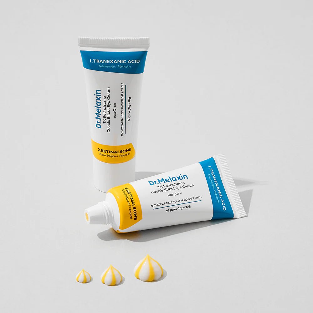 Dr.Melaxin TX Retinalsome Double Effect Eye Cream — under-eye application