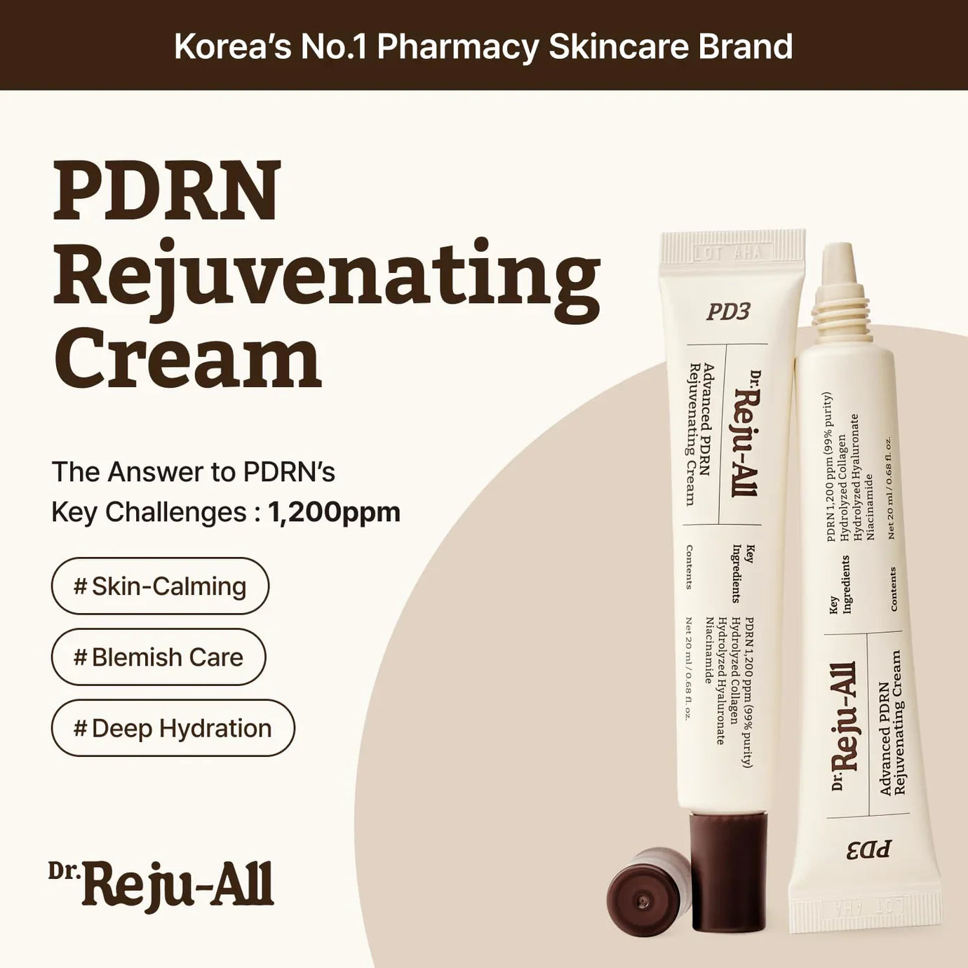 Dr.Reju-All Advanced PDRN Rejuvenating Cream boosts firmness and elasticity