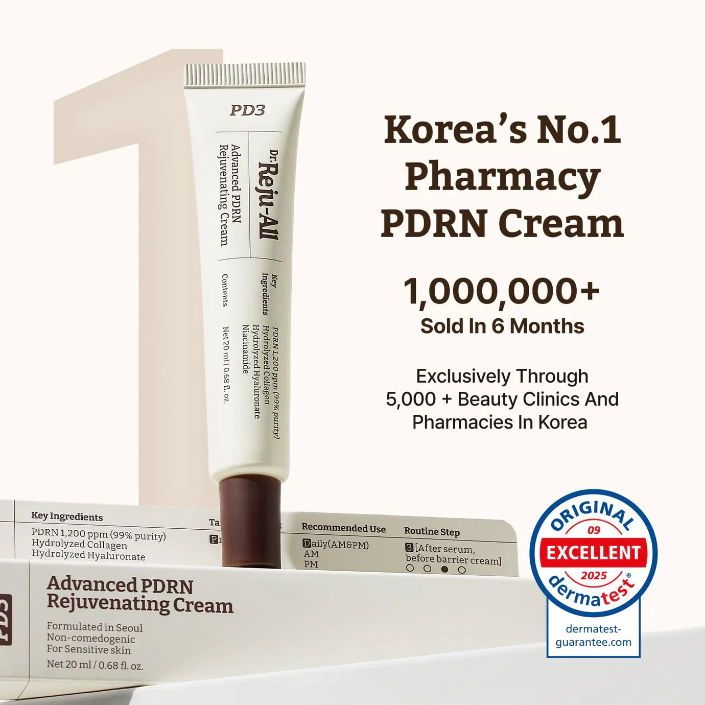 Dr.Reju-All Advanced PDRN Rejuvenating Cream smooths fine lines and wrinkles