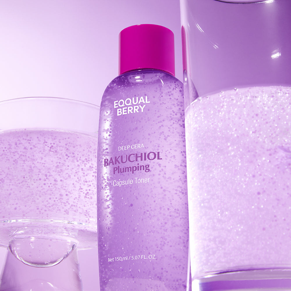 EQQUALBERRY Bakuchiol Plumping Capsule Toner — micro capsule instant absorption