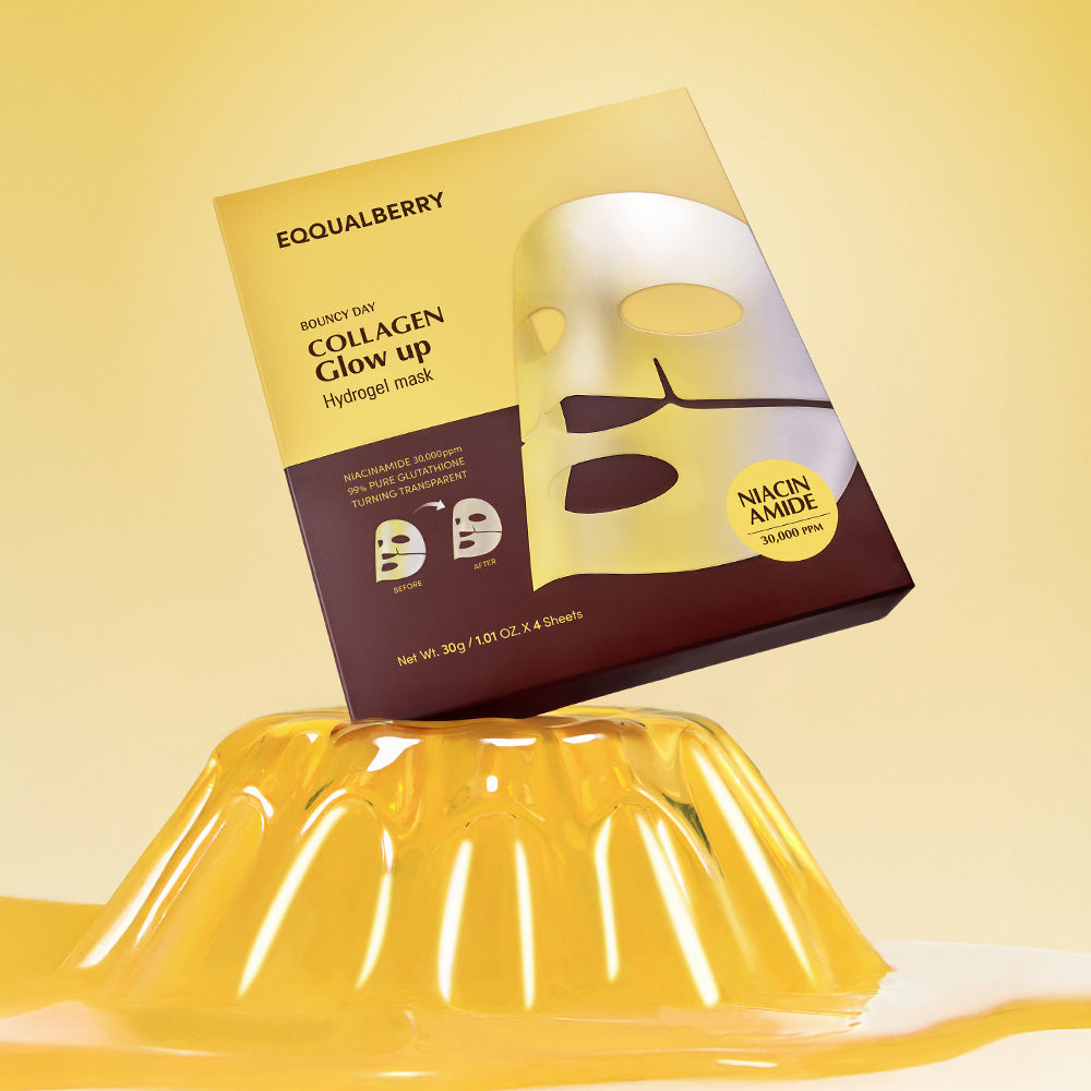 EQQUALBERRY Collagen Glow Up Hydrogel Mask — Turns Transparent When Fully Absorbed
