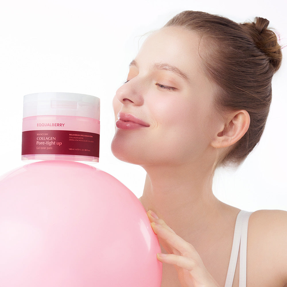 EQQUALBERRY Collagen Pore Tight Up Gel Toner Pads — Soft Hydrogel for a Seamless No-Slip Fit