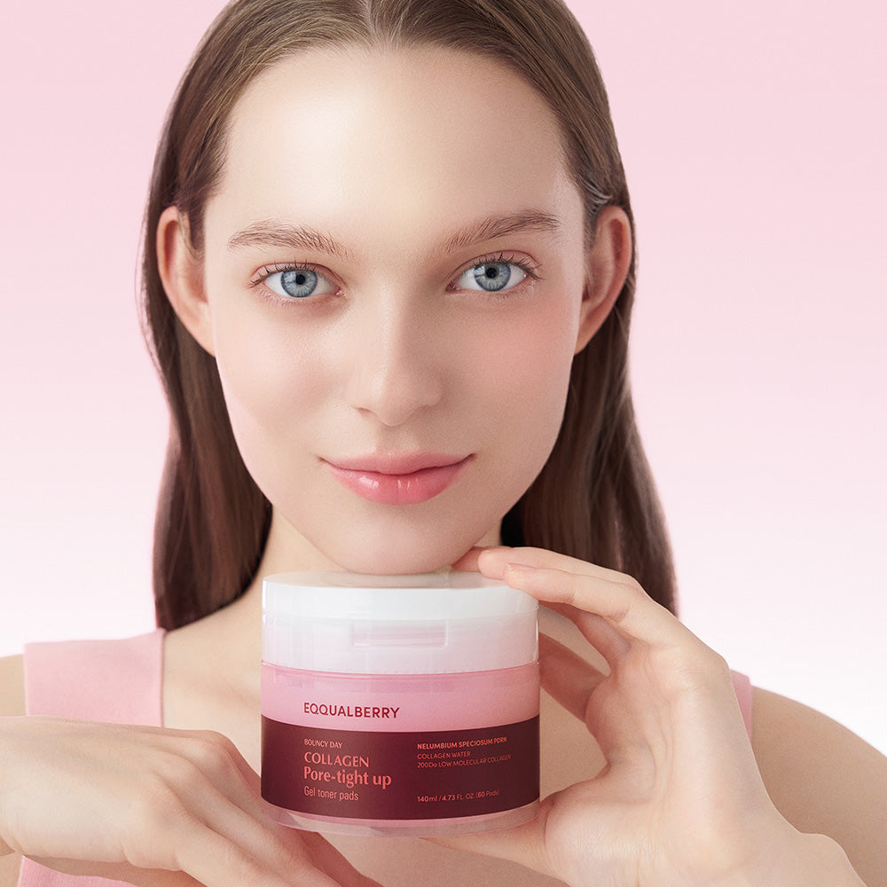 EQQUALBERRY Collagen Pore Tight Up Gel Toner Pads — Refines and Tightens the Look of Pores