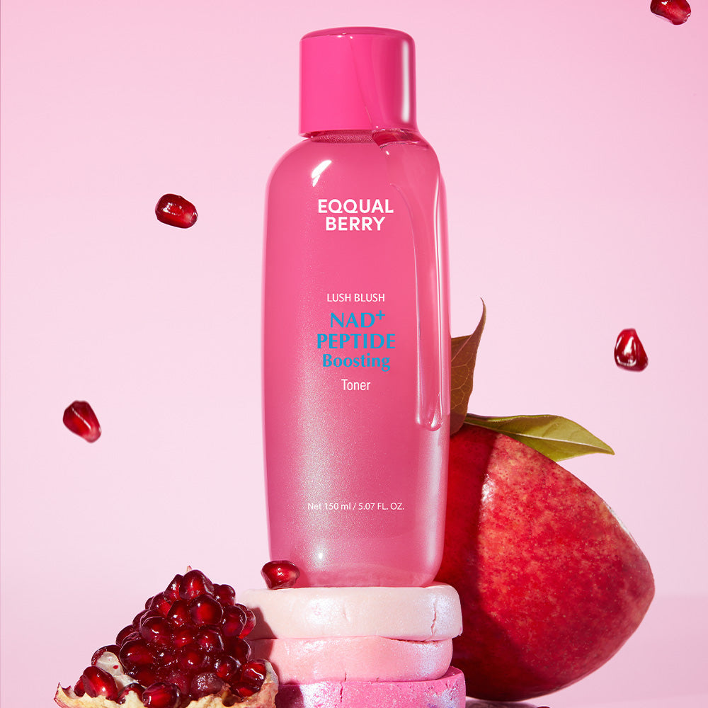EQQUALBERRY Lush Blush NAD+ Peptide Boosting Toner — Five Ceramides Strengthen the Skin Barrier