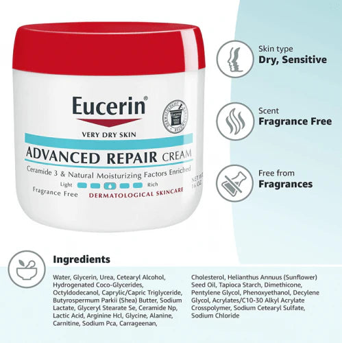 Eucerin Advanced Repair Very Dry Skin Cream — rich cream deeply moisturizes very dry skin