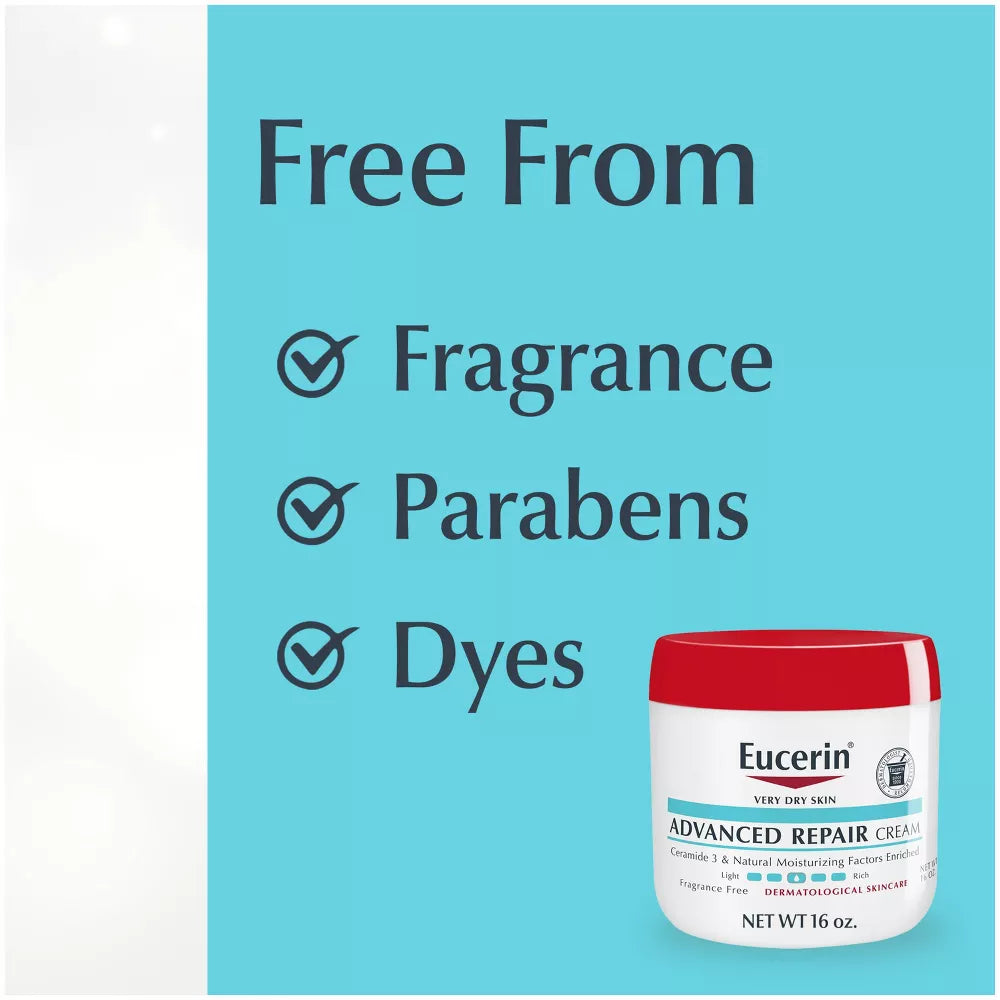 Eucerin Advanced Repair Very Dry Skin Cream — formulated with ceramides and natural moisturizing factors