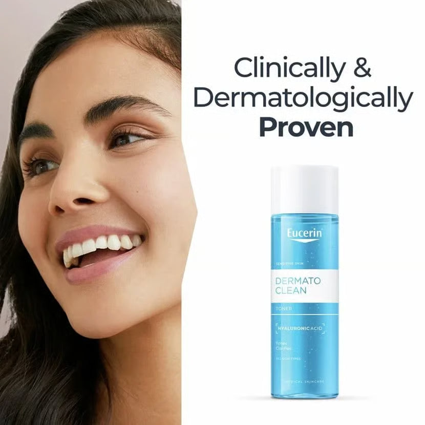Eucerin DermatoClean Clarifying Toner — removes residue and refreshes skin after cleansing