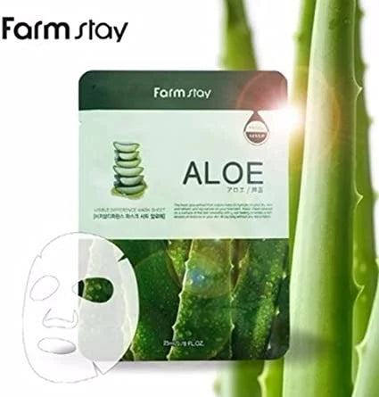 Farmstay Aloe Visible Difference Mask Sheet — aloe soothing sheet mask