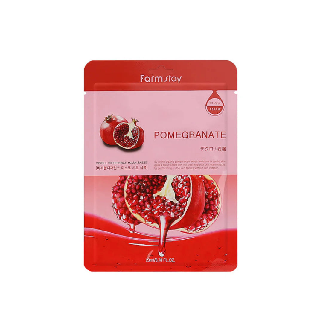 Farmstay Visible Difference Mask Sheet Pomegranate — pomegranate revitalizes with antioxidants