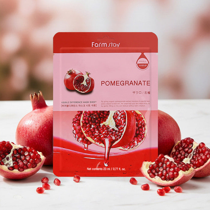 Farmstay Visible Difference Mask Sheet Pomegranate — pomegranate revitalizing sheet mask