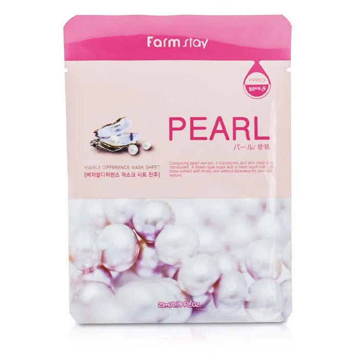 Farmstay Visible Difference Mask Sheet Pearl — pearl brightening sheet mask