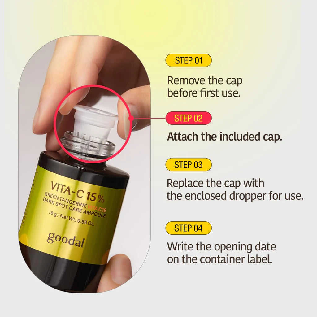 GOODAL Green Tangerine Vita C 15 Dark Spot Care Ampoule — ampoule texture