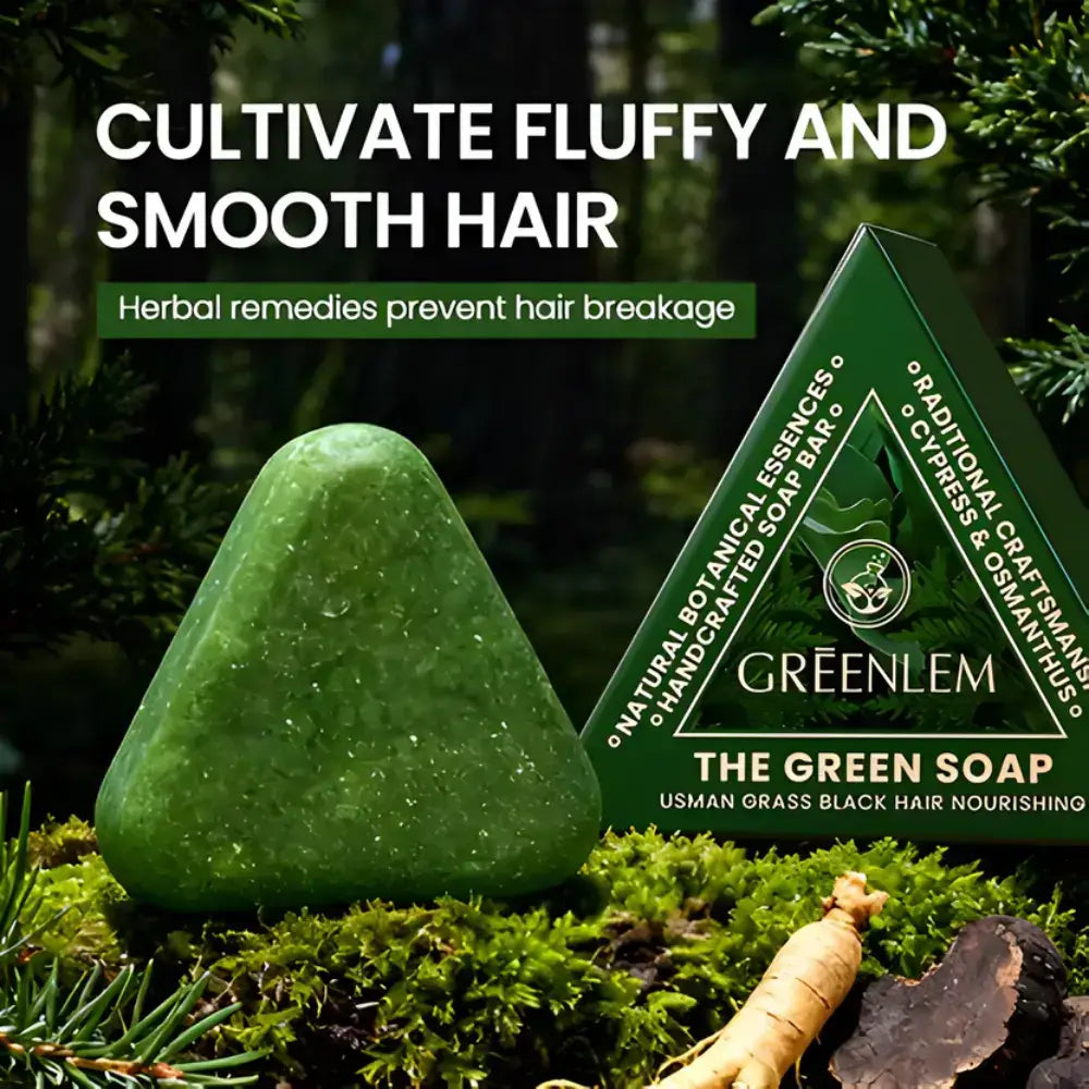 Greenlem Grass Black Hair Nourishing Shampoo Soap — key herbal ingredients