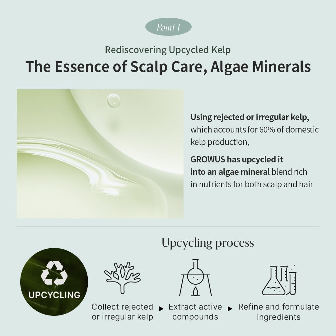 GROWUS Algae Therapy Mineral No-Wash Treatment — no-wash leave-in for all-day care