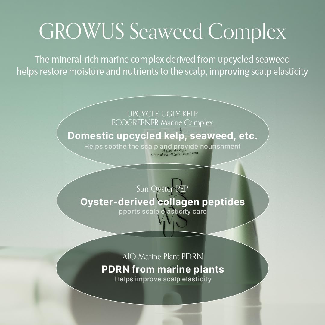GROWUS Algae Therapy Mineral No-Wash Treatment — helps repair and strengthen damaged hair
