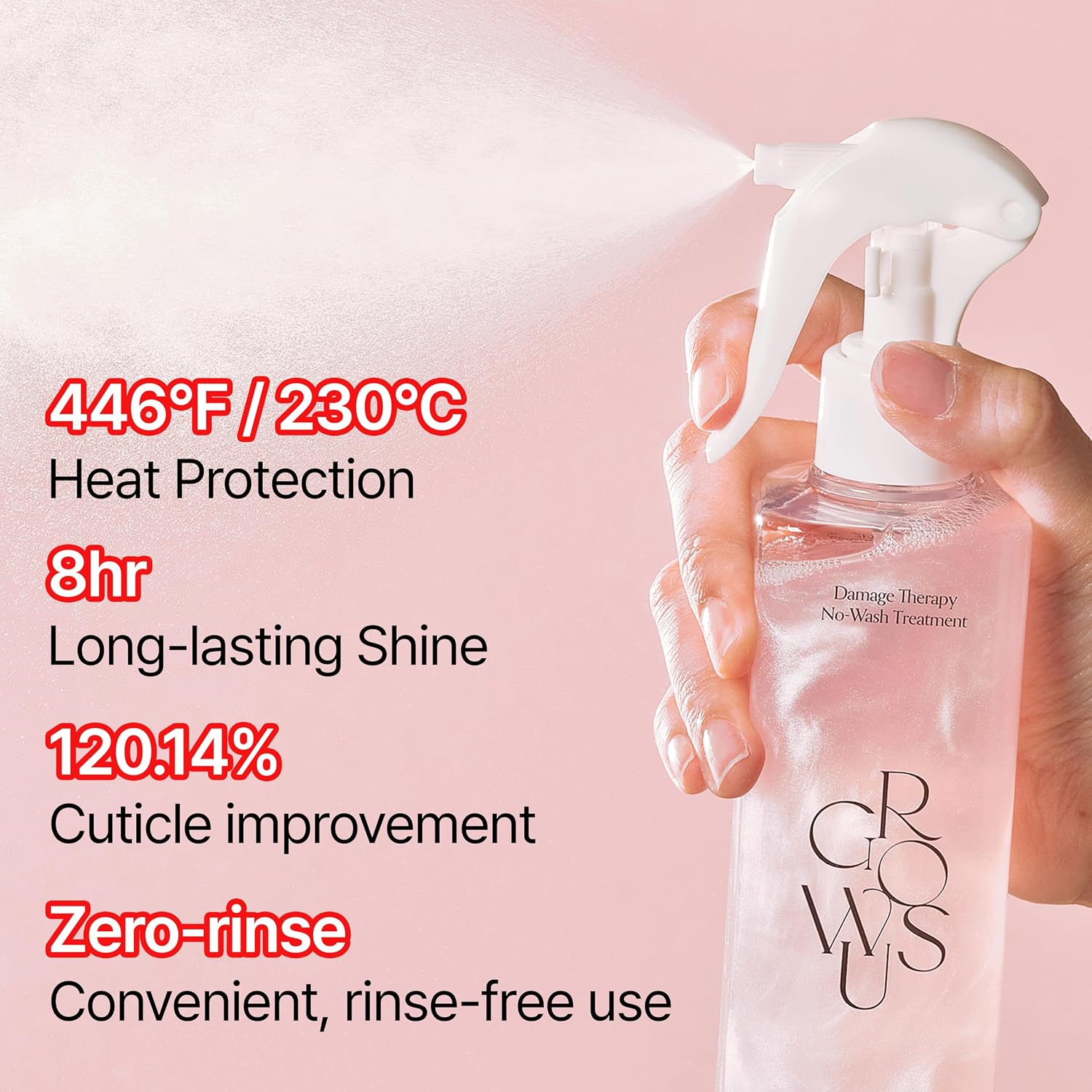 GROWUS Damage Therapy No-Wash Treatment True Me — no-wash leave-in for all-day care