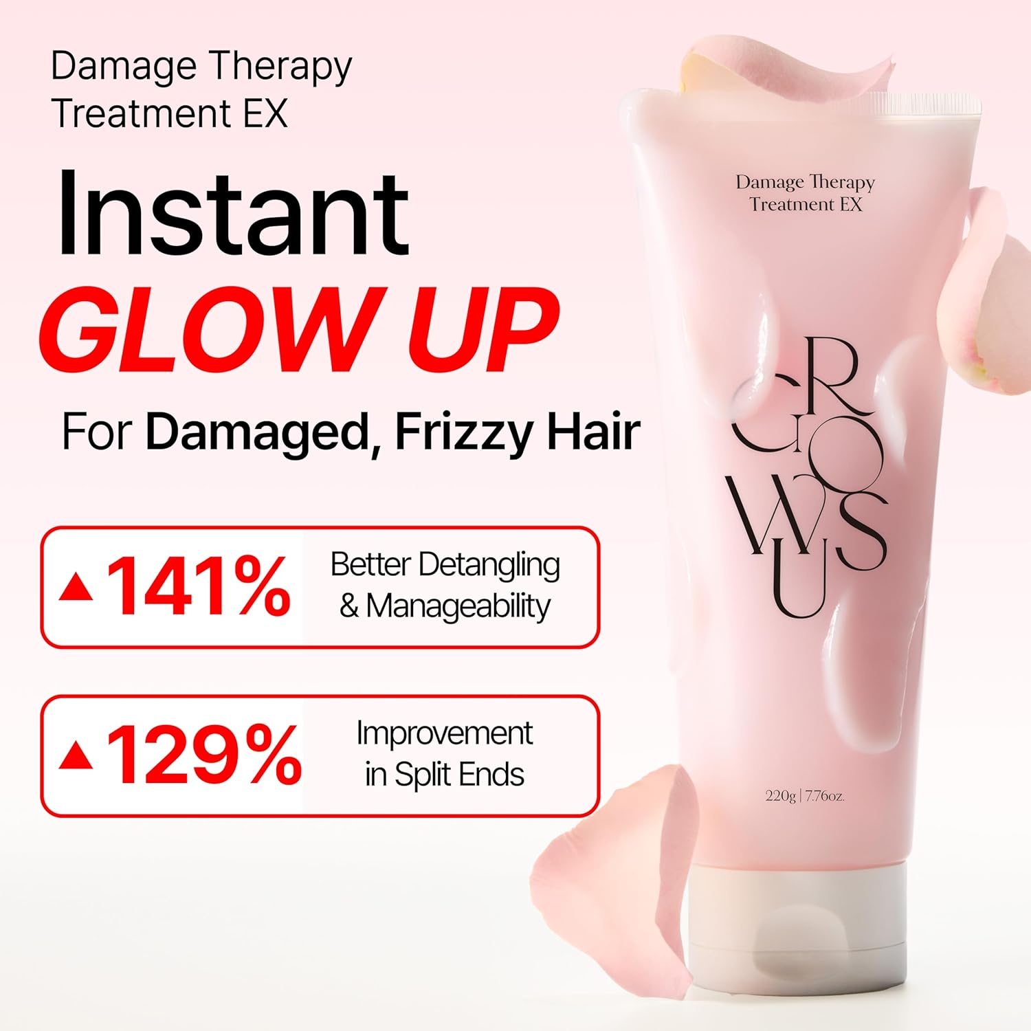 GROWUS Damage Therapy Treatment EX — leaves hair stronger and healthier-looking