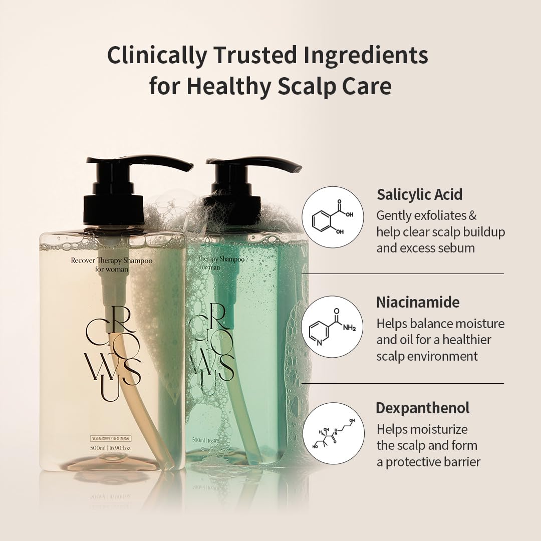 GROWUS Recover Therapy Shampoo for Women — gently cleanses without stripping hair