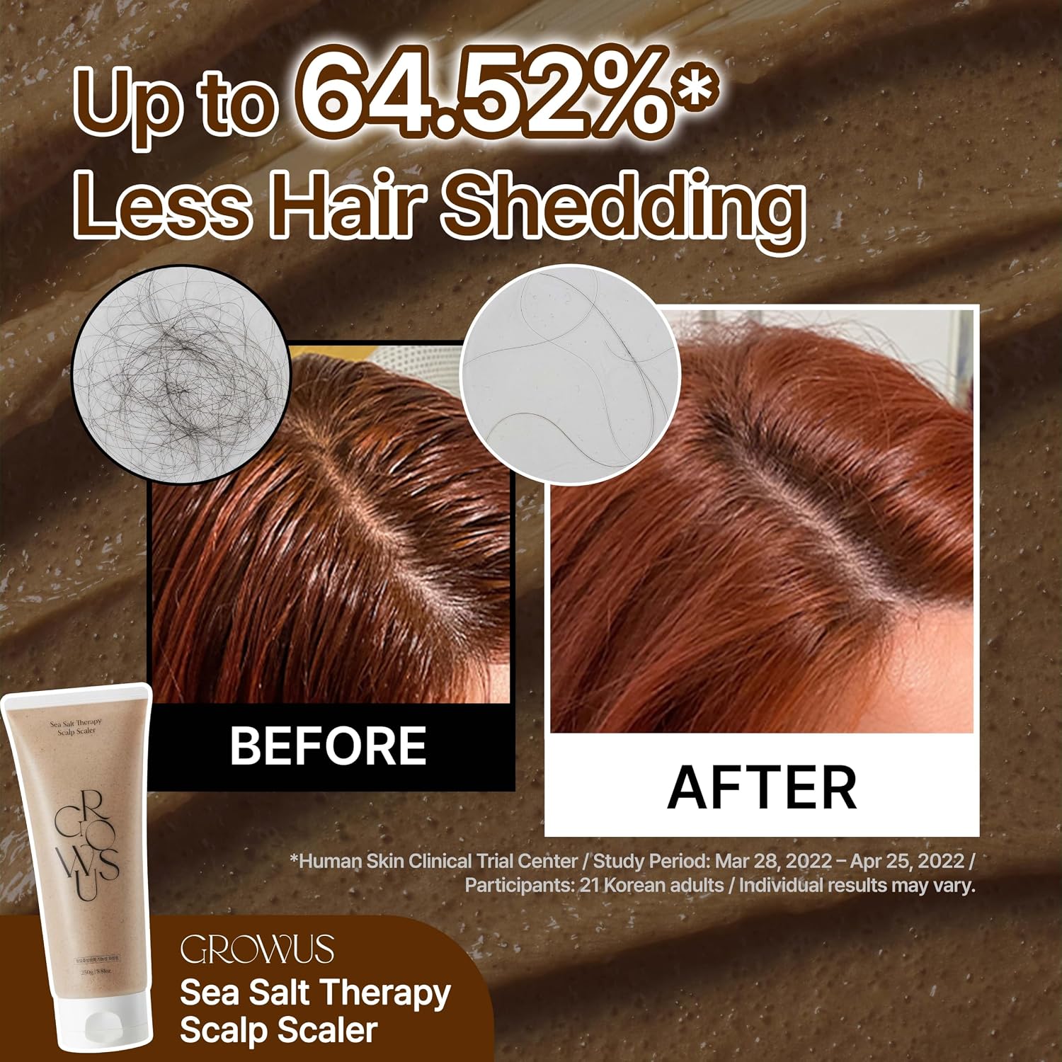 GROWUS Sea Salt Therapy Scalp Scaler — sea salt exfoliating scalp scaler