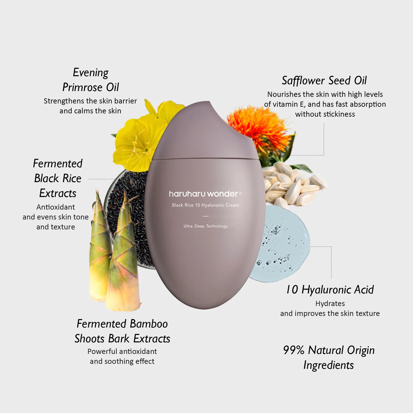 haruharu wonder Black Rice Hyaluronic Cream 50ml — Korean hydrating moisturiser