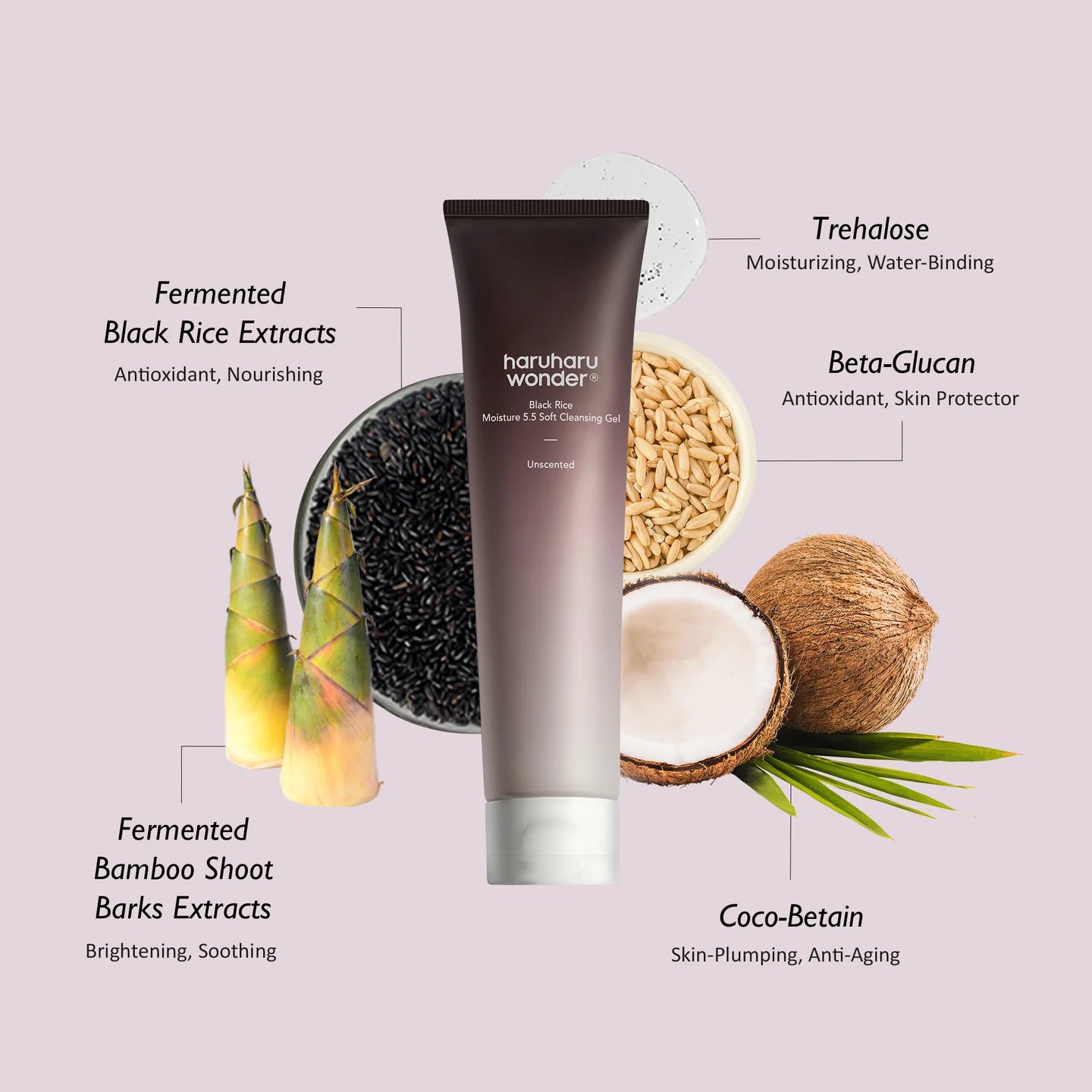haruharu wonder Black Rice Moisture 5.5 Soft Cleansing Gel 100ml — Korean gentle cleanser