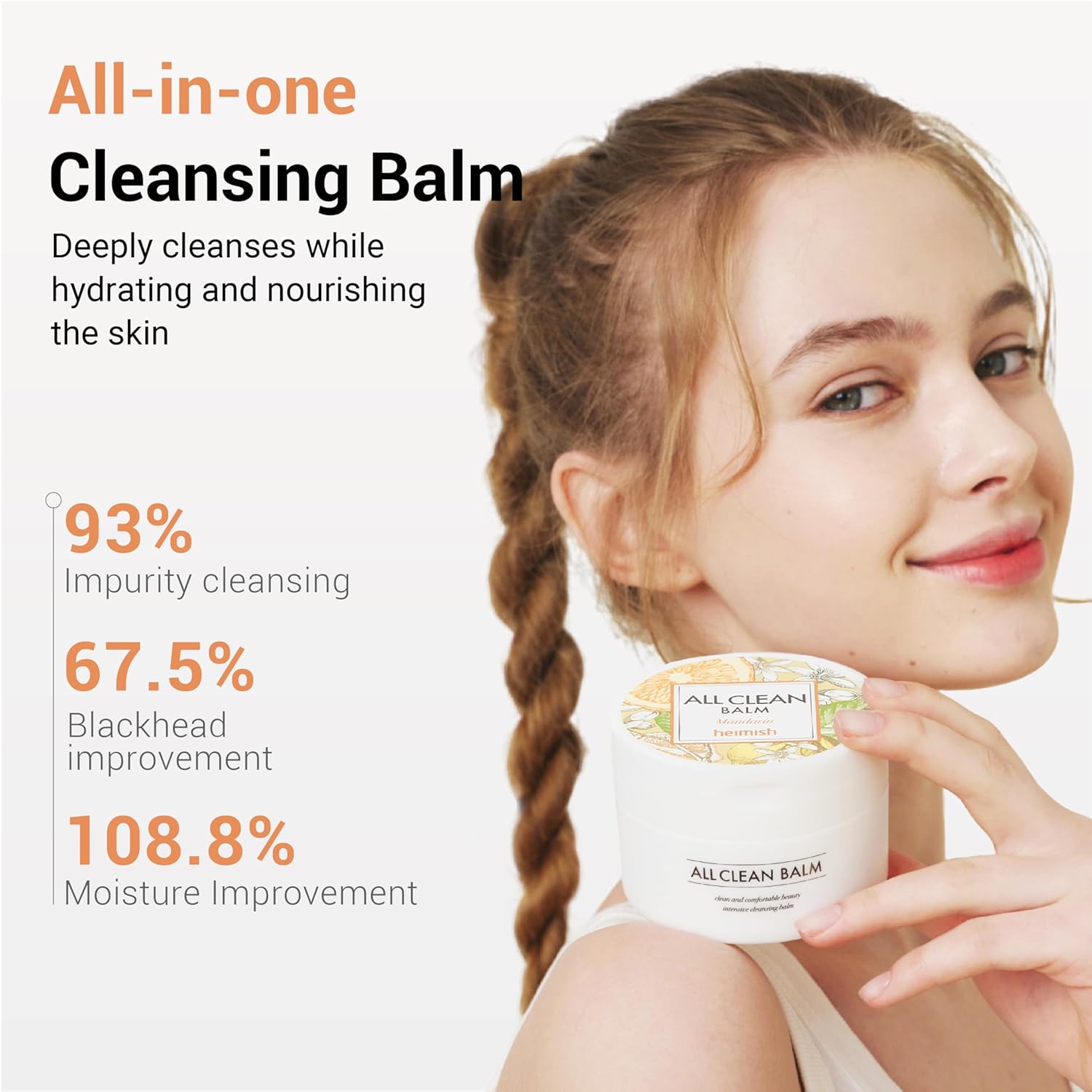 heimish All Clean Balm Mandarin jar packaging with mandarin extract