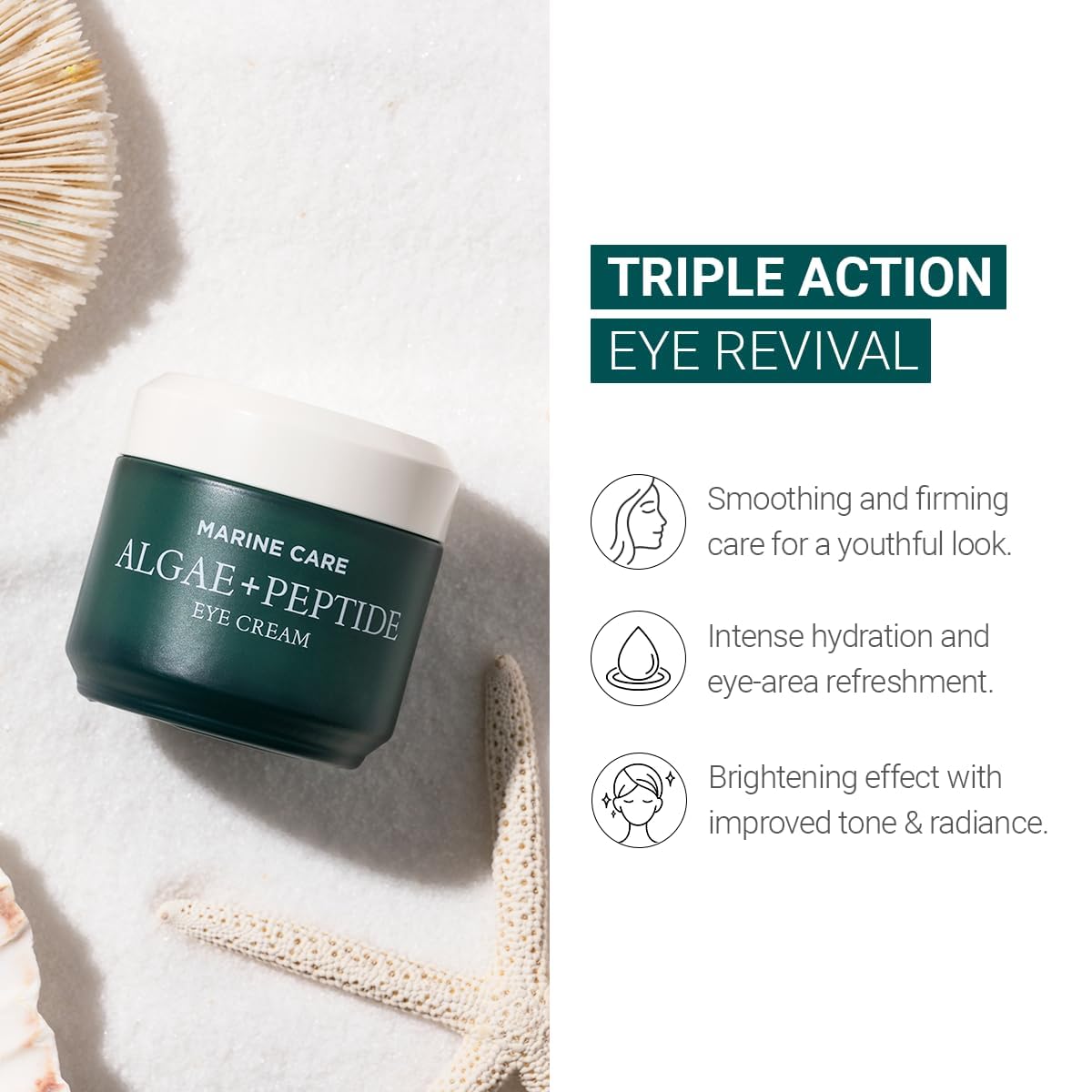 heimish Marine Care Eye Cream jar packaging with marine complex