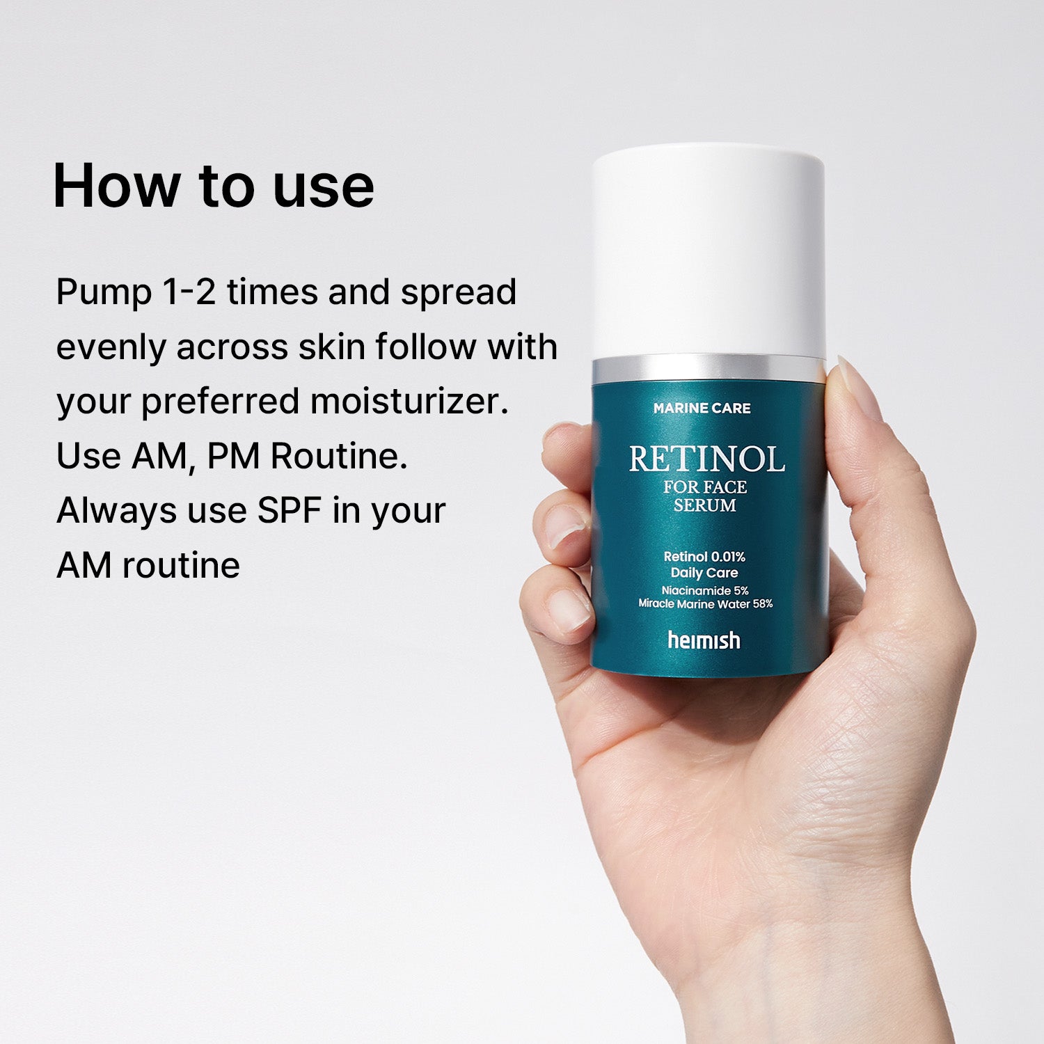 heimish Marine Care Retinol For Face Serum lightweight fast-absorbing texture
