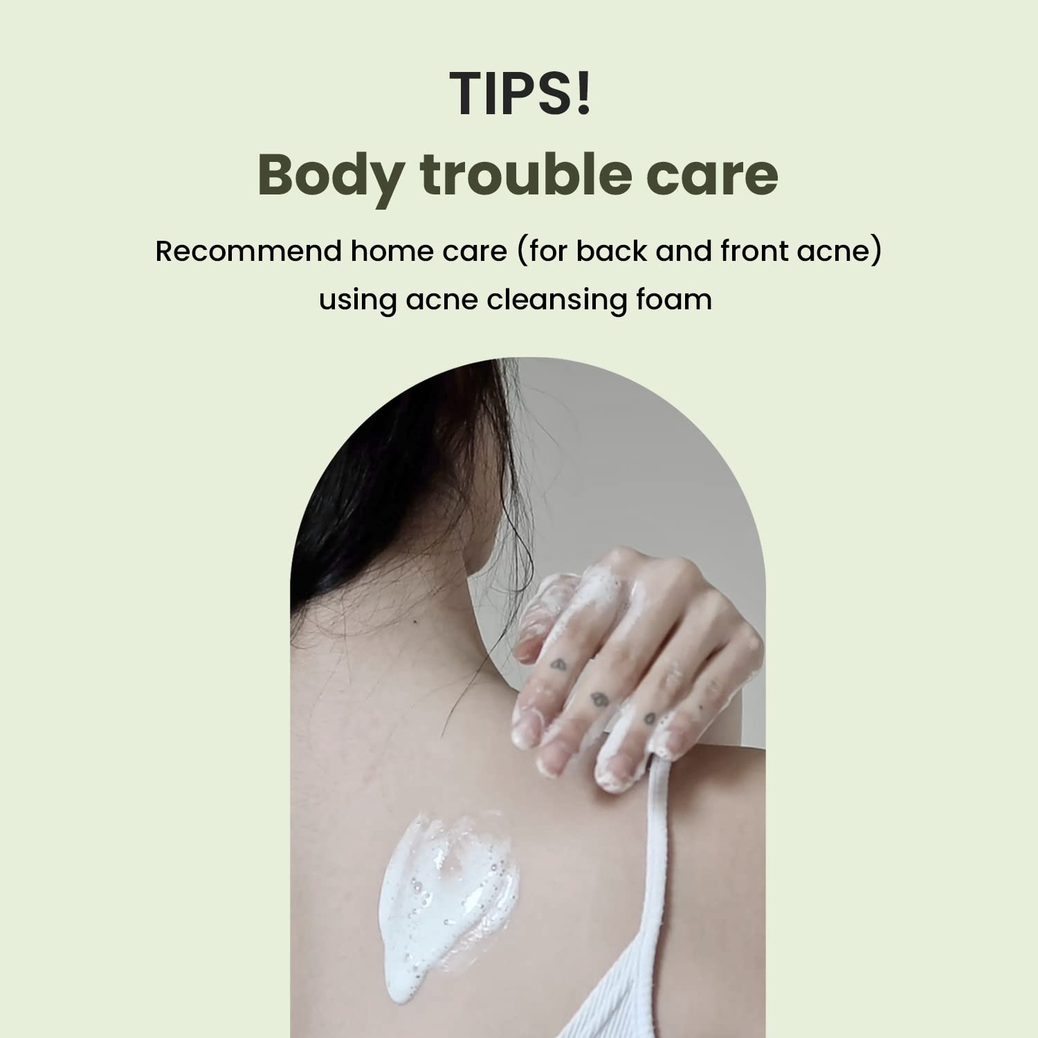 heimish Matcha Biome Amino Acne Cleansing Foam lather and rinse application step