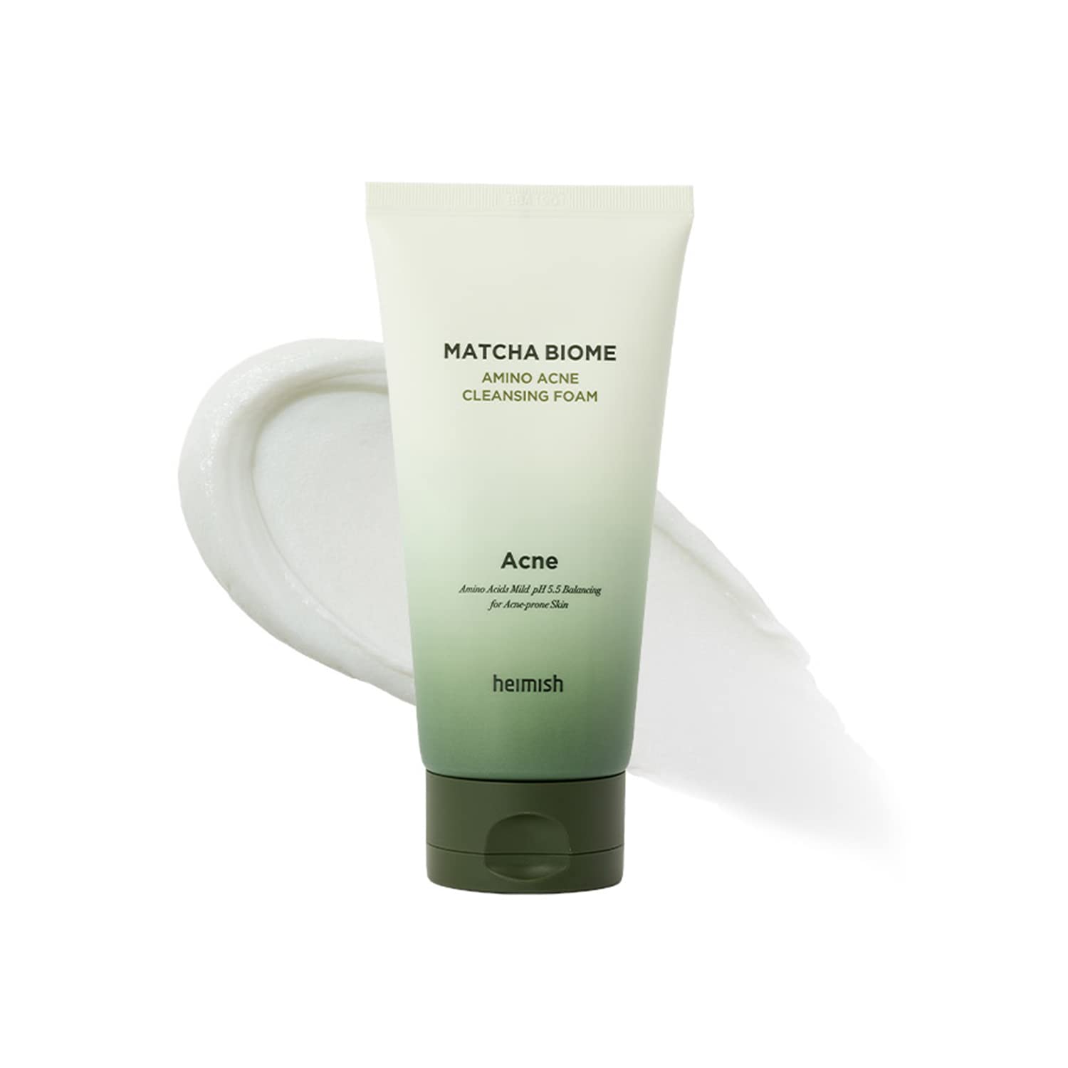 heimish Matcha Biome Amino Acne Cleansing Foam — gentle daily foam cleanser for acne-prone skin