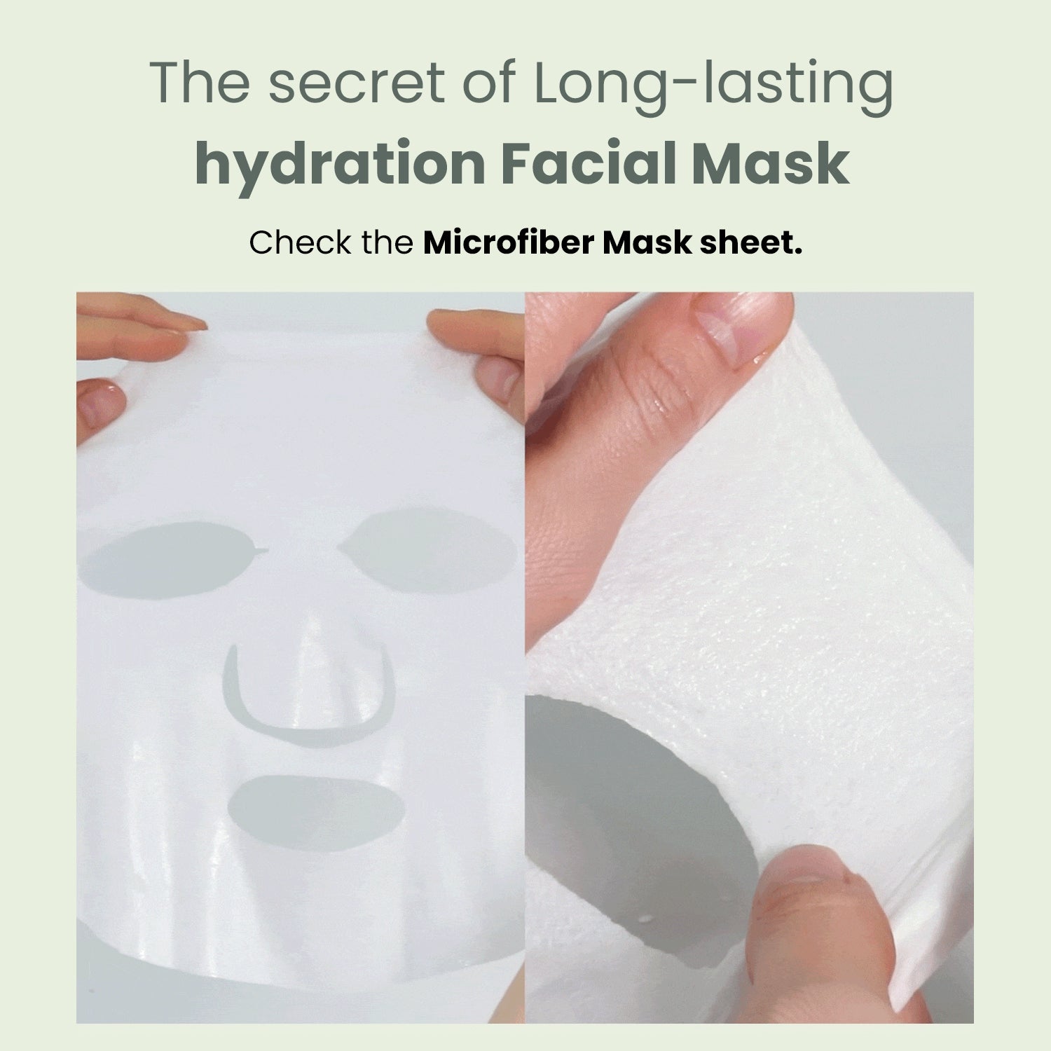 heimish Matcha Biome Low pH Hydrating Mask Sheet application for 10 to 20 minutes