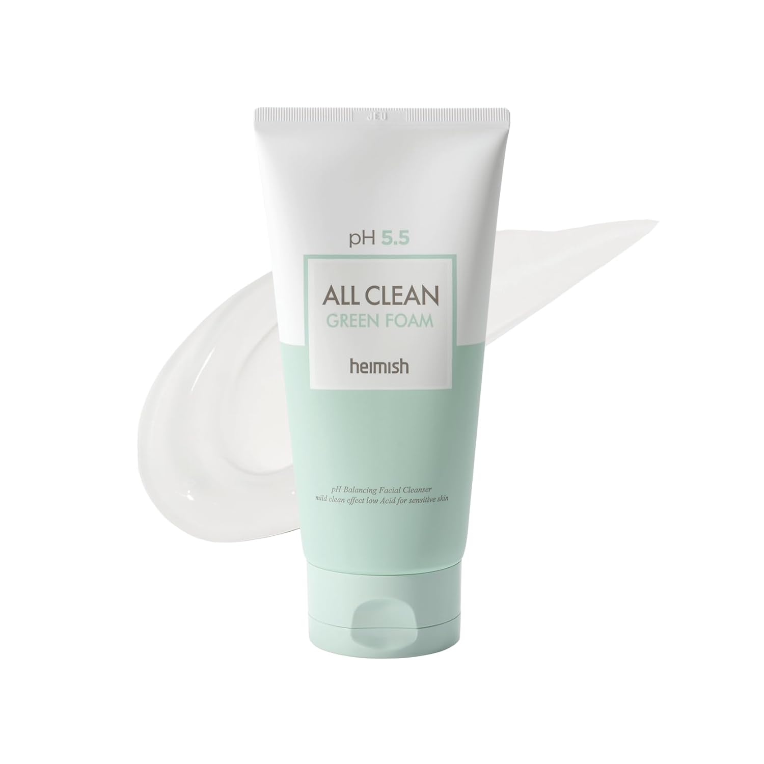 heimish pH 5.5 All Clean Green Foam — mild low-pH daily facial cleanser