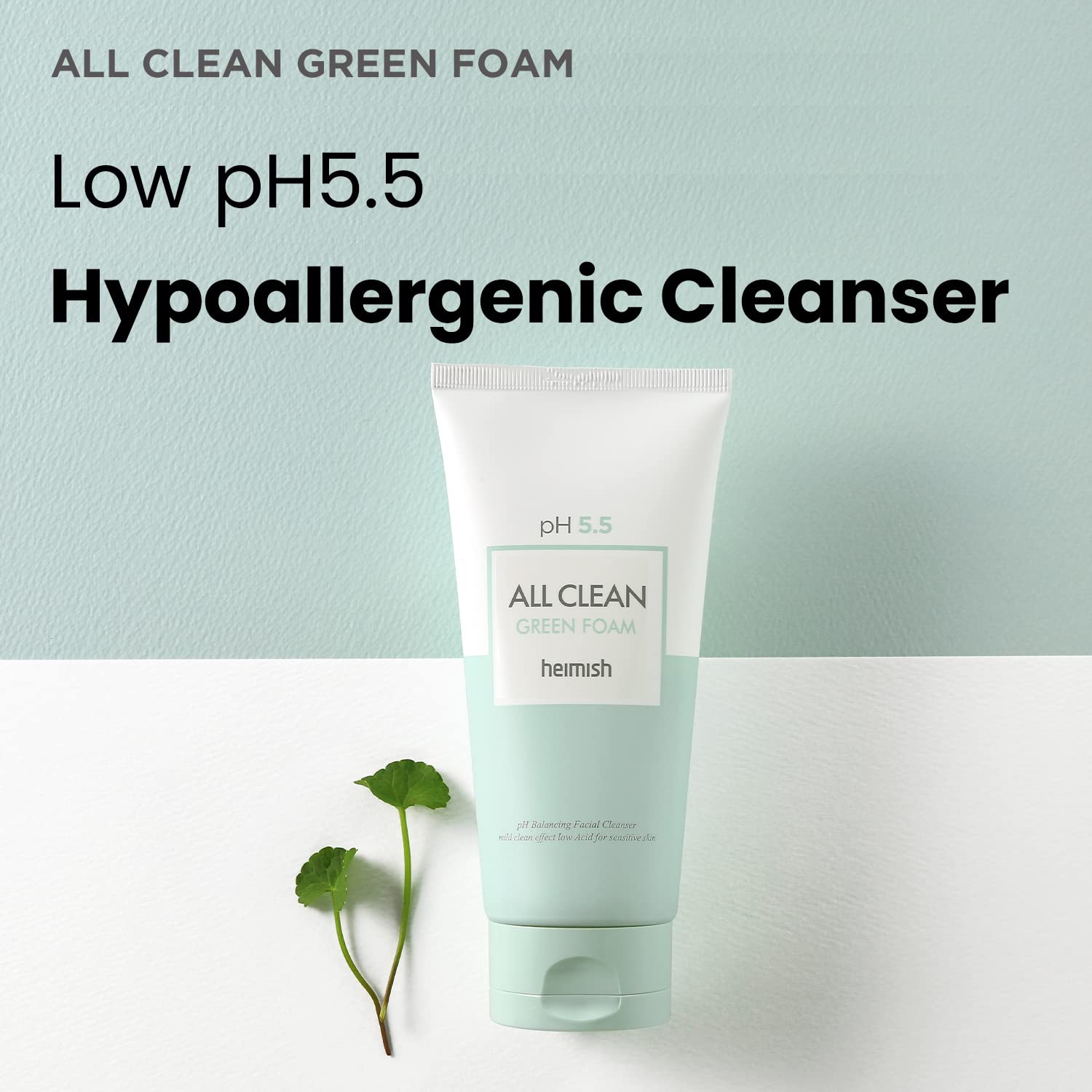 heimish pH 5.5 All Clean Green Foam tube packaging