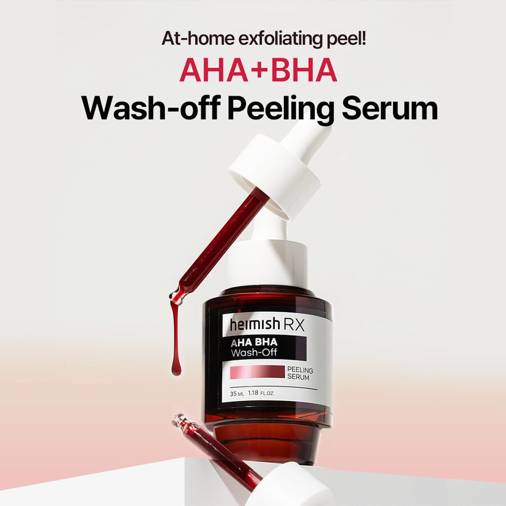 heimish RX AHA BHA Peeling Serum bottle with dropper packaging